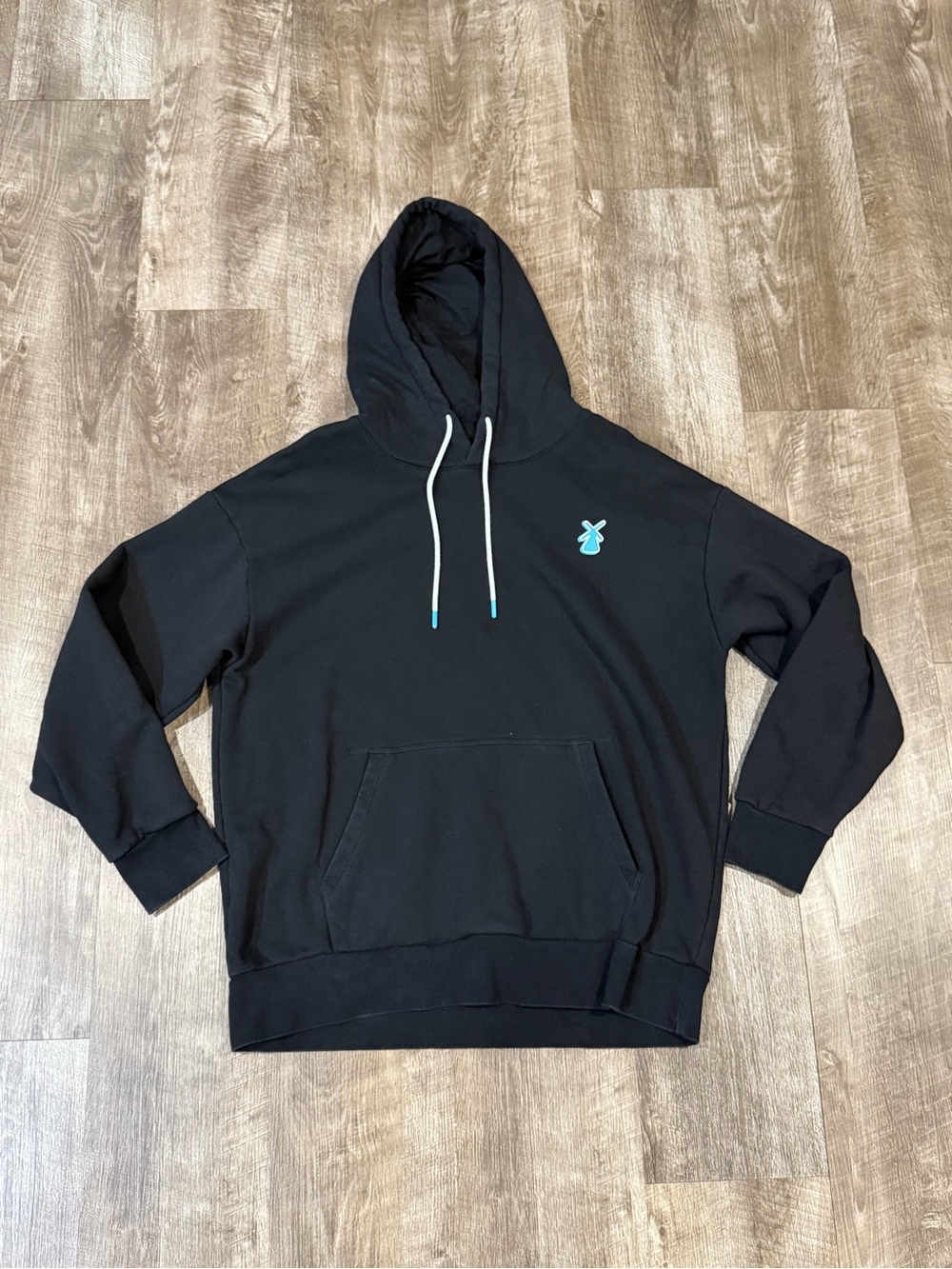 Dutch Bros unisex graphic tech wear limited edition hoodie black blue size larg